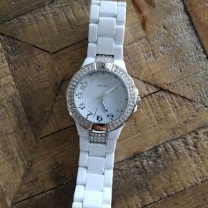 White Guess Watch